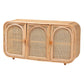 bali & pari Evania Bohemian Natural Rattan 3-Door Storage Cabinet FredCo