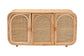 bali & pari Evania Bohemian Natural Rattan 3-Door Storage Cabinet FredCo
