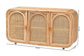 bali & pari Evania Bohemian Natural Rattan 3-Door Storage Cabinet FredCo
