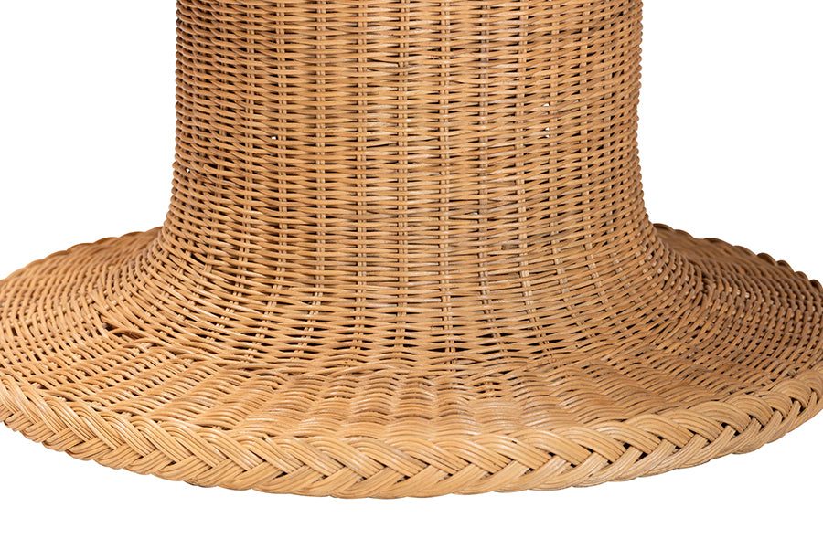 bali & pari Farrow Bohemian Braided Light Honey Rattan Dining Table FredCo