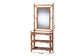 Tall bamboo hall tree with mirror and three shelves, furniture by FredCo International