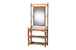 Bamboo hall tree with mirror and three shelves, modern entryway furniture from FredCo International