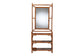 Bamboo wood étagère with shelves and a rectangular mirror, home furniture by FredCo International