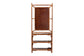 Tall wooden shelving unit with brown panel and three shelves, home furniture from FredCo International