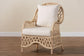 bali & pari Florence Bohemian Ivory Braided Rattan Arm Chair FredCo