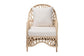 bali & pari Florence Bohemian Ivory Braided Rattan Arm Chair FredCo