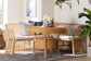 bali & pari Frayne Bohemian Light Honey Rattan 3-Piece Dining Nook Set FredCo