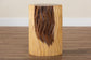 bali & pari Fuchsia Hand-carved Suar Wood Side Table - Round Sculptural Accent Table with Wave Design, Modern Boho Rustic Style for Living Room or Bedroom FredCo
