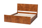 Contemporary burled wood bed frame with high headboard, modern bedroom furniture