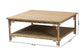 bali & pari Ganit Handwoven Seagrass Coffee Table - Square Center Table with Wrapped Frame and Lower Shelf, Coastal Boho Accent Furniture for Living Room or Lounge FredCo
