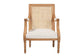 bali & pari Garridan Traditional French Beige Fabric and Honey Oak Finished Wood Accent Chair FredCo