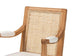 bali & pari Garridan Traditional French Beige Fabric and Honey Oak Finished Wood Accent Chair FredCo