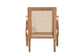 bali & pari Garridan Traditional French Beige Fabric and Honey Oak Finished Wood Accent Chair FredCo