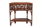 bali & pari Gaspar Marbled Tortoise Natural Rattan Console Table - Handcrafted Accent Table with Chippendale Design, Coastal Tropical Style for Entryway, Hallway, or Living Room FredCo