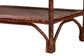 bali & pari Gaspar Marbled Tortoise Natural Rattan Console Table - Handcrafted Accent Table with Chippendale Design, Coastal Tropical Style for Entryway, Hallway, or Living Room FredCo