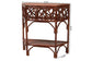 bali & pari Gaspar Marbled Tortoise Natural Rattan Console Table - Handcrafted Accent Table with Chippendale Design, Coastal Tropical Style for Entryway, Hallway, or Living Room FredCo