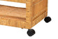 bali & pari Genet Modern Bohemian Natural Brown Rattan and Teak Wood 2-Tier Kitchen Cart FredCo