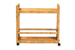 bali & pari Genet Modern Bohemian Natural Brown Rattan and Teak Wood 2-Tier Kitchen Cart FredCo