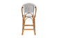 bali & pari Genica Classic French Two-Tone Black and White Weaving and Natural Rattan Bar Stool FredCo