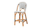 bali & pari Genica Classic French Two-Tone Black and White Weaving and Natural Rattan Bar Stool FredCo