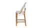 bali & pari Genica Classic French Two-Tone Black and White Weaving and Natural Rattan Bar Stool FredCo