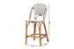 bali & pari Genica Classic French Two-Tone Black and White Weaving and Natural Rattan Bar Stool FredCo
