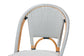 bali & pari Genica Classic French Two-Tone Navy and White Weaving and Natural Rattan 2-Piece Counter Stool Set FredCo