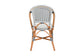 bali & pari Genica Classic French Two-Tone Navy and White Weaving and Natural Rattan Bistro Chair FredCo