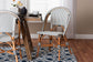 bali & pari Genica Classic French Two-Tone Navy and White Weaving and Natural Rattan Bistro Chair FredCo