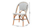 bali & pari Genica Classic French Two-Tone Navy and White Weaving and Natural Rattan Bistro Chair FredCo