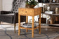 bali & pari Ghina Modern and Contemporary Natural Light Mappa Burl Wood 1-Drawer Nightstand FredCo