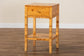 bali & pari Ghina Modern and Contemporary Natural Light Mappa Burl Wood 1-Drawer Nightstand FredCo