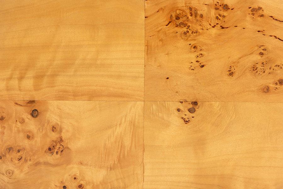bali & pari Ghina Modern and Contemporary Natural Light Mappa Burl Wood 1-Drawer Nightstand FredCo