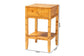 bali & pari Ghina Modern and Contemporary Natural Light Mappa Burl Wood 1-Drawer Nightstand FredCo