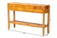 bali & pari Ghina Modern and Contemporary Natural Light Mappa Burl Wood 2-Drawer Console Table FredCo