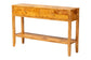 bali & pari Ghina Modern and Contemporary Natural Light Mappa Burl Wood 2-Drawer Console Table FredCo