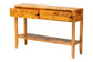 bali & pari Ghina Modern and Contemporary Natural Light Mappa Burl Wood 2-Drawer Console Table FredCo