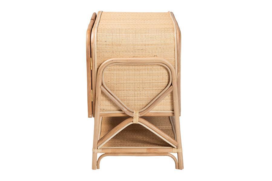 bali & pari Gitano Bohemian Natural Rattan 2-Door Storage Cabinet FredCo
