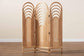 bali & pari Golda Modern Bohemian Natural Brown Rattan Room Divider FredCo