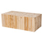 bali & pari Grayson Bohemian Natural Teak Wood Coffee Table with Unique Repurposed Wood Logs FredCo