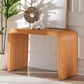 bali & pari Guevara Bohemian Light Honey Fluted Rattan Console Table FredCo
