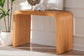 bali & pari Guevara Bohemian Light Honey Fluted Rattan Console Table FredCo