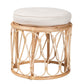 bali & pari Hachiro Bohemian Natural Rattan Ottoman Footstool FredCo