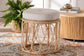 bali & pari Hachiro Bohemian Natural Rattan Ottoman Footstool FredCo