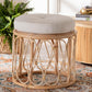 bali & pari Hachiro Bohemian Natural Rattan Ottoman Footstool FredCo