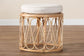 bali & pari Hachiro Bohemian Natural Rattan Ottoman Footstool FredCo