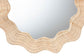 bali & pari Hasana Coastal Scalloped Natural Rattan Round Accent Wall Mirror FredCo