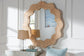 bali & pari Hasana Coastal Scalloped Natural Rattan Round Accent Wall Mirror FredCo