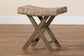 bali & pari Hayate Bohemian Grey Kubu Rattan and Mahogany Wood Ottoman Footstool FredCo
