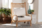 bali & pari Helina Bohemian Light Honey Rattan Accent Chair FredCo